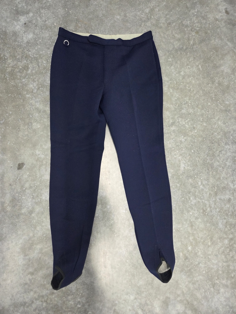 Edelweiss Women's Navy Stirrup Dress Ski Pants Wool Vintage